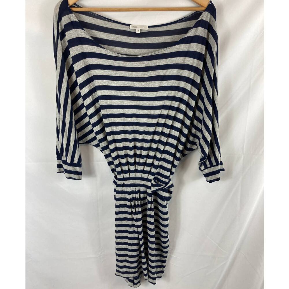 Vince Striped Tie Waist Mini Dress Size Medium